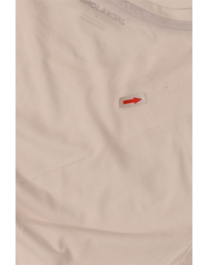 Jack & Jones Mens T-Shirt Top Large White Cotton