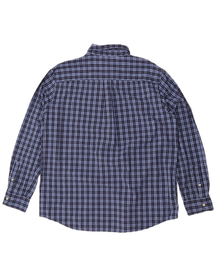 Chaps Mens Flannel Shirt XL Blue Check Cotton