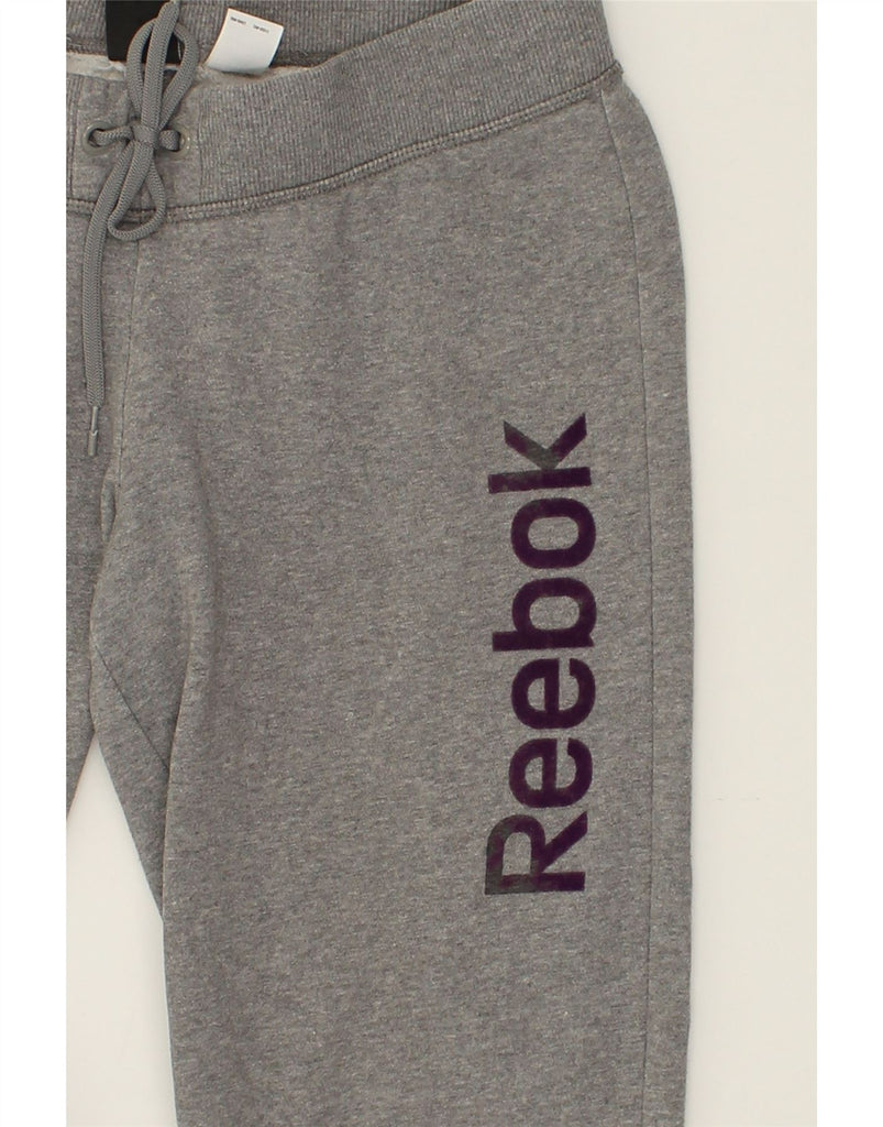 REEBOK Womens Graphic Tracksuit Trousers Joggers Small Grey | Vintage Reebok | Thrift | Second-Hand Reebok | Used Clothing | Messina Hembry 