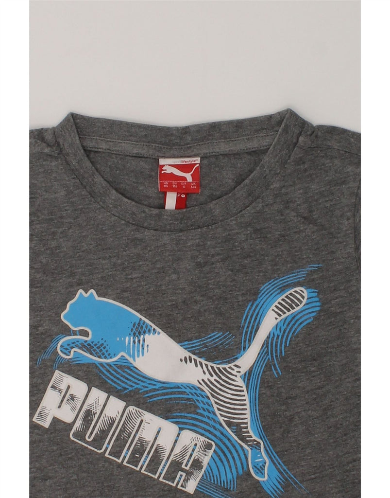 PUMA Boys Graphic T-Shirt Top 5-6 Years Grey | Vintage Puma | Thrift | Second-Hand Puma | Used Clothing | Messina Hembry 