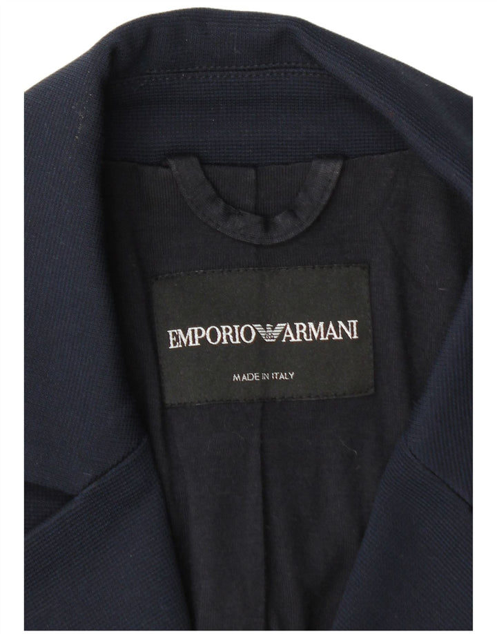 Emporio Armani Womens 1 Button Blazer Jacket UK 10 Small Navy Blue