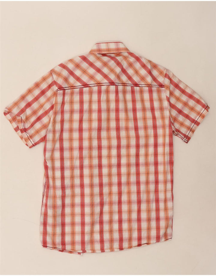 KICKERS Mens Short Sleeve Shirt Large Red Check Cotton Vintage Kickers and Second-Hand Kickers from Messina Hembry 