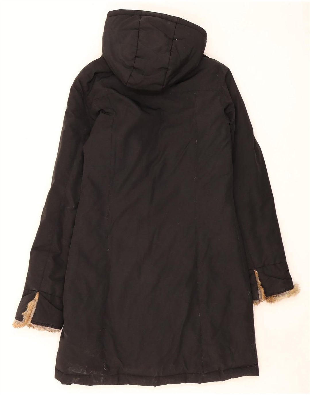 Woolrich Mens Hooded Padded Coat UK 36 Small Black Cotton