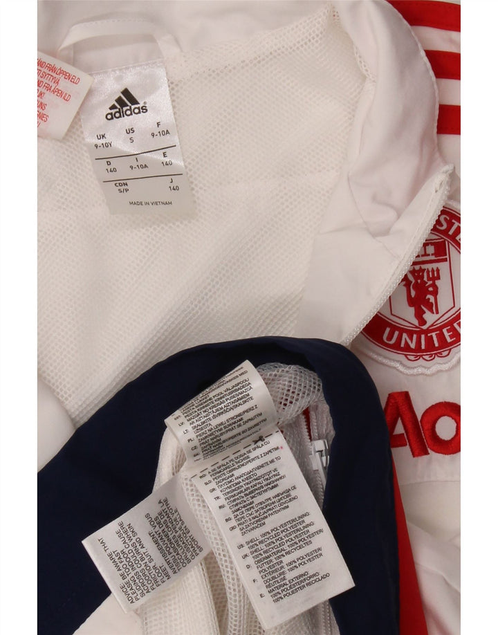 ADIDAS Boys Manchester United Tracksuit Top Jacket 9-10 Years White