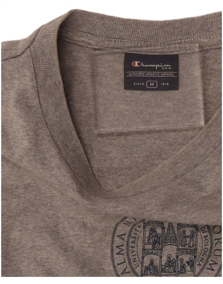CHAMPION Mens Graphic T-Shirt Top Medium Grey