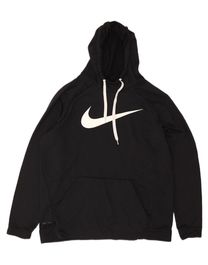 NIKE Mens Dri Fit Graphic Hoodie Jumper XL Black Polyester Vintage Nike and Second-Hand Nike from Messina Hembry 