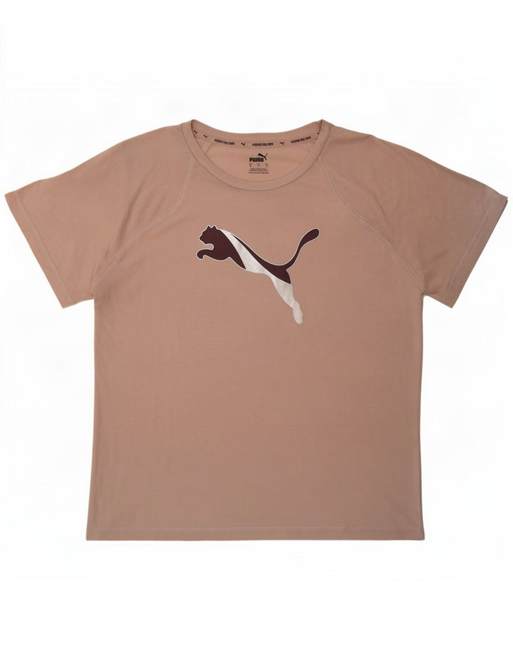 Puma Womens Oversized Graphic T-Shirt Top UK 10 Small Pink Polyester