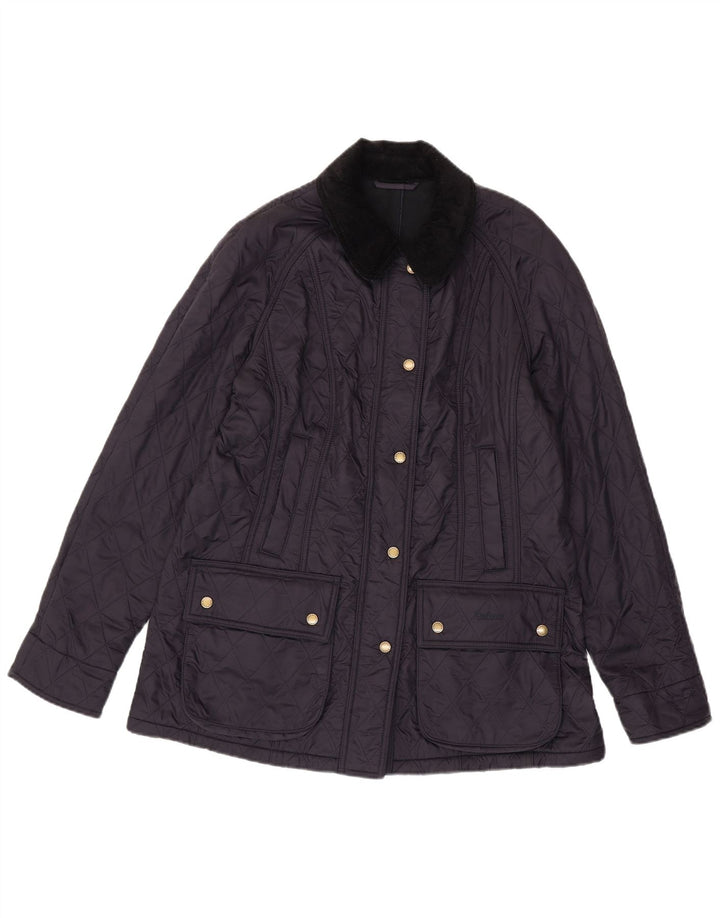Barbour Womens Quilted Jacket UK 14 Large Navy Blue