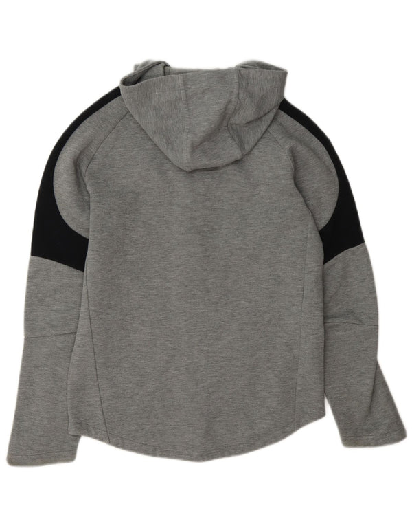 Puma Boys Zip Hoodie Sweater 13-14 Years Grey Colourblock Cotton
