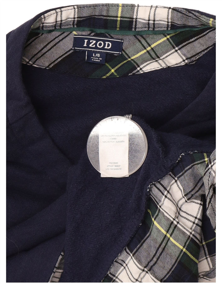 Izod Womens Sweatshirt Jumper UK 16 Large Navy Blue Cotton
