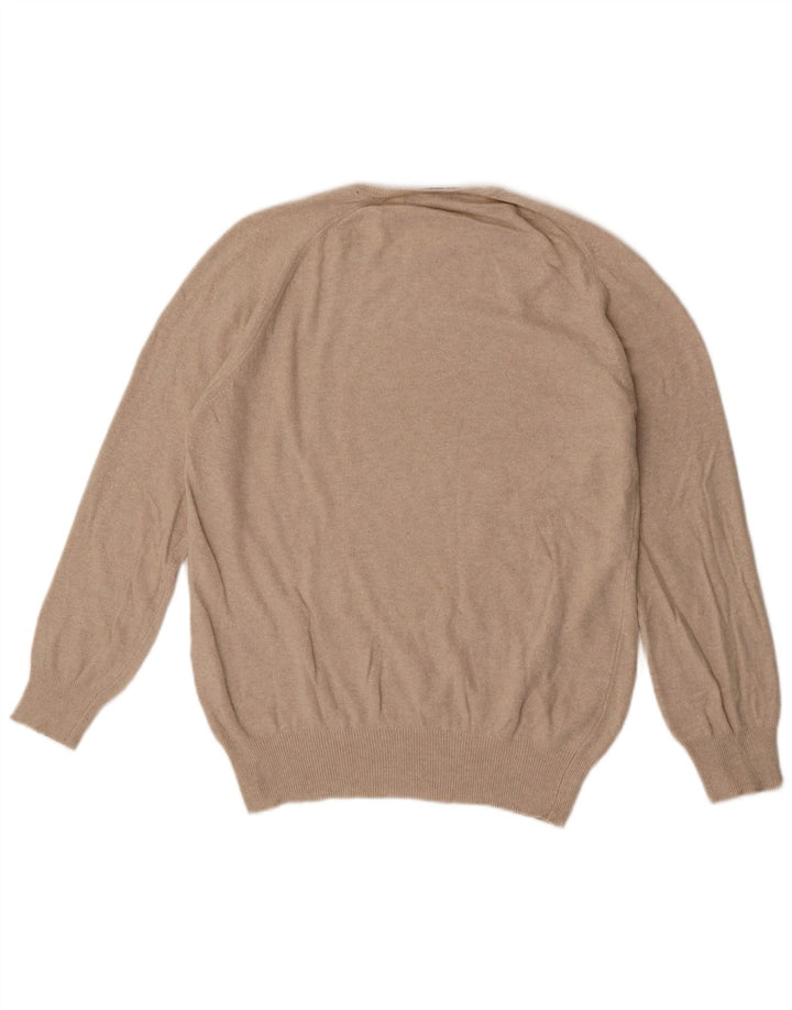 Zara Mens Crew Neck Jumper Sweater Medium Beige Viscose