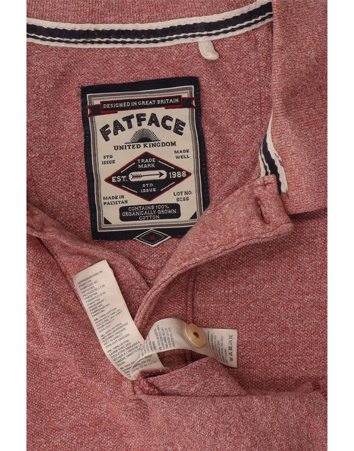 Fat Face Mens Polo Shirt Medium Red Flecked Cotton