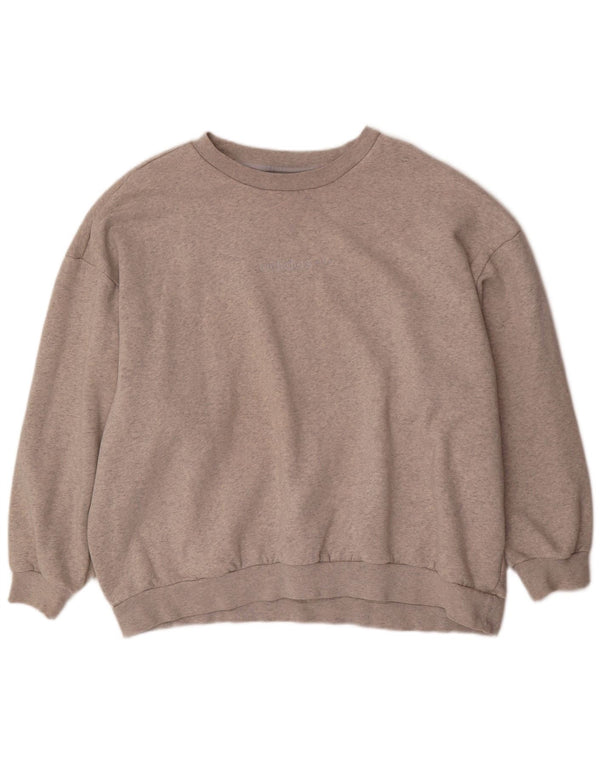 Adidas Womens Oversized Sweatshirt Jumper UK 10 Small Grey Cotton