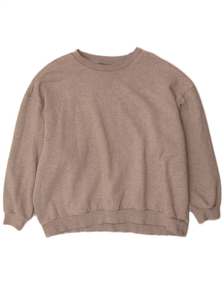 Adidas Womens Oversized Sweatshirt Jumper UK 10 Small Grey Cotton
