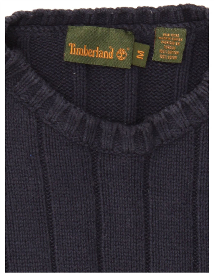 Timberland Mens Crew Neck Jumper Sweater Medium Navy Blue Cotton