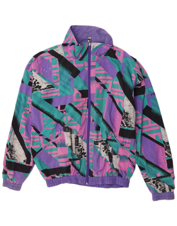 Pandora Mens Graphic Tracksuit Top Jacket XL Purple Geometric
