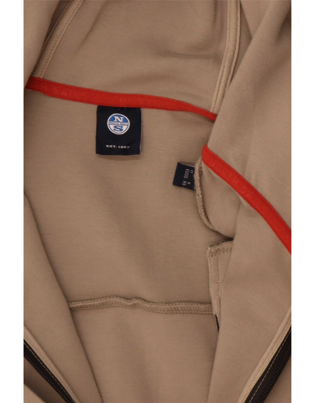 North Sails Mens Zip Hoodie Sweater XS Beige