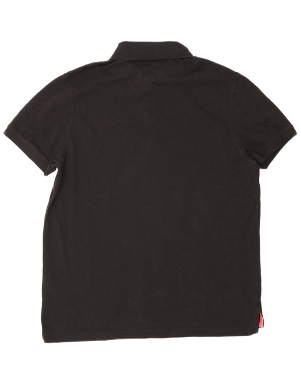 Tommy Hilfiger Mens Regular Fit Polo Shirt Large Black Cotton