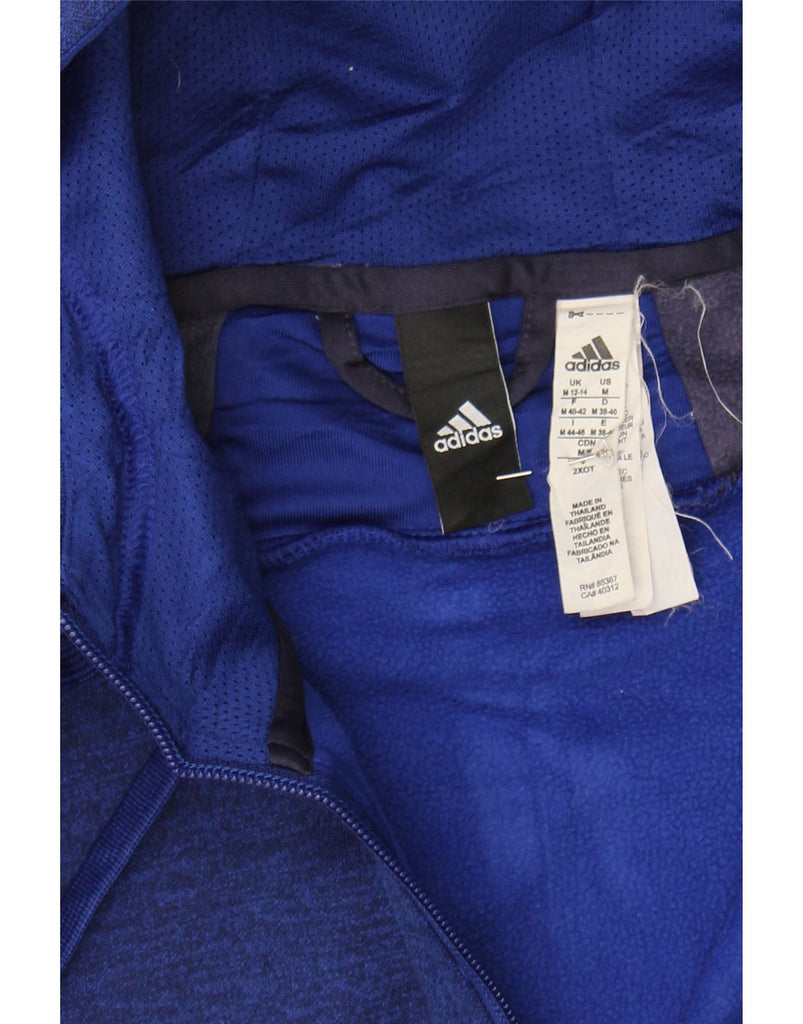 ADIDAS Womens Zip Hoodie Sweater UK 12/14 Medium Navy Blue Colourblock Vintage Adidas and Second-Hand Adidas from Messina Hembry 