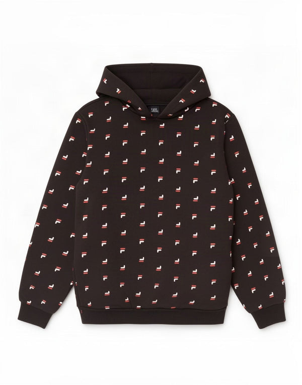 Fila Boys Graphic Hoodie Jumper 13-14 Years Black Polyester