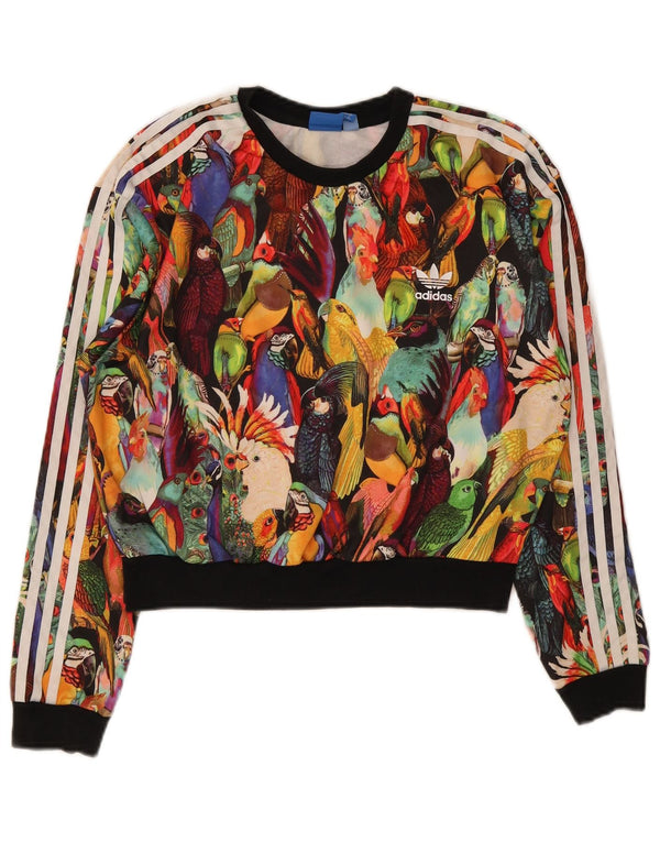Adidas Womens Crop Sweatshirt Jumper UK 12 Medium Multicoloured