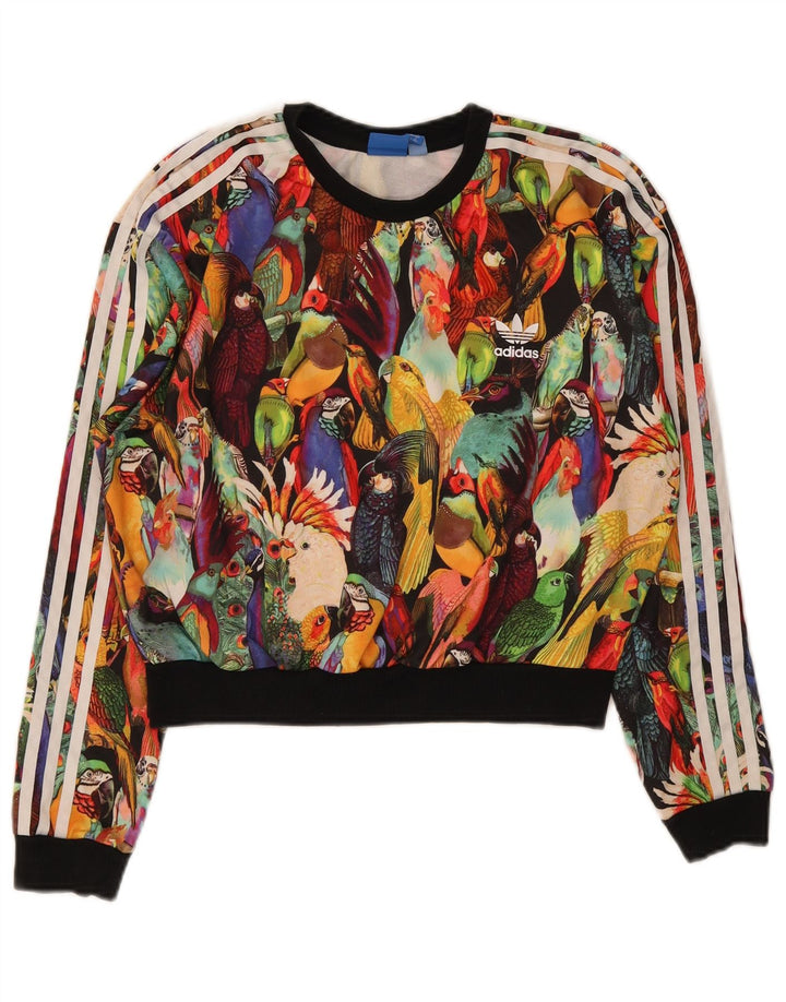 Adidas Womens Crop Sweatshirt Jumper UK 12 Medium Multicoloured