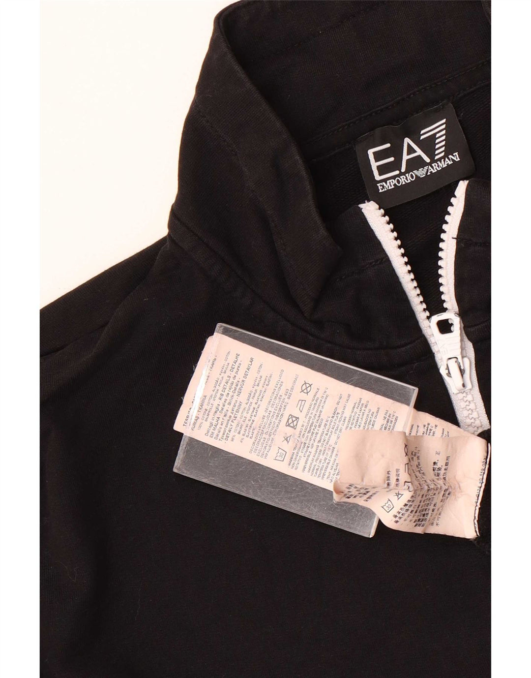 Emporio Armani Mens Graphic Tracksuit Top Jacket Medium Black Cotton