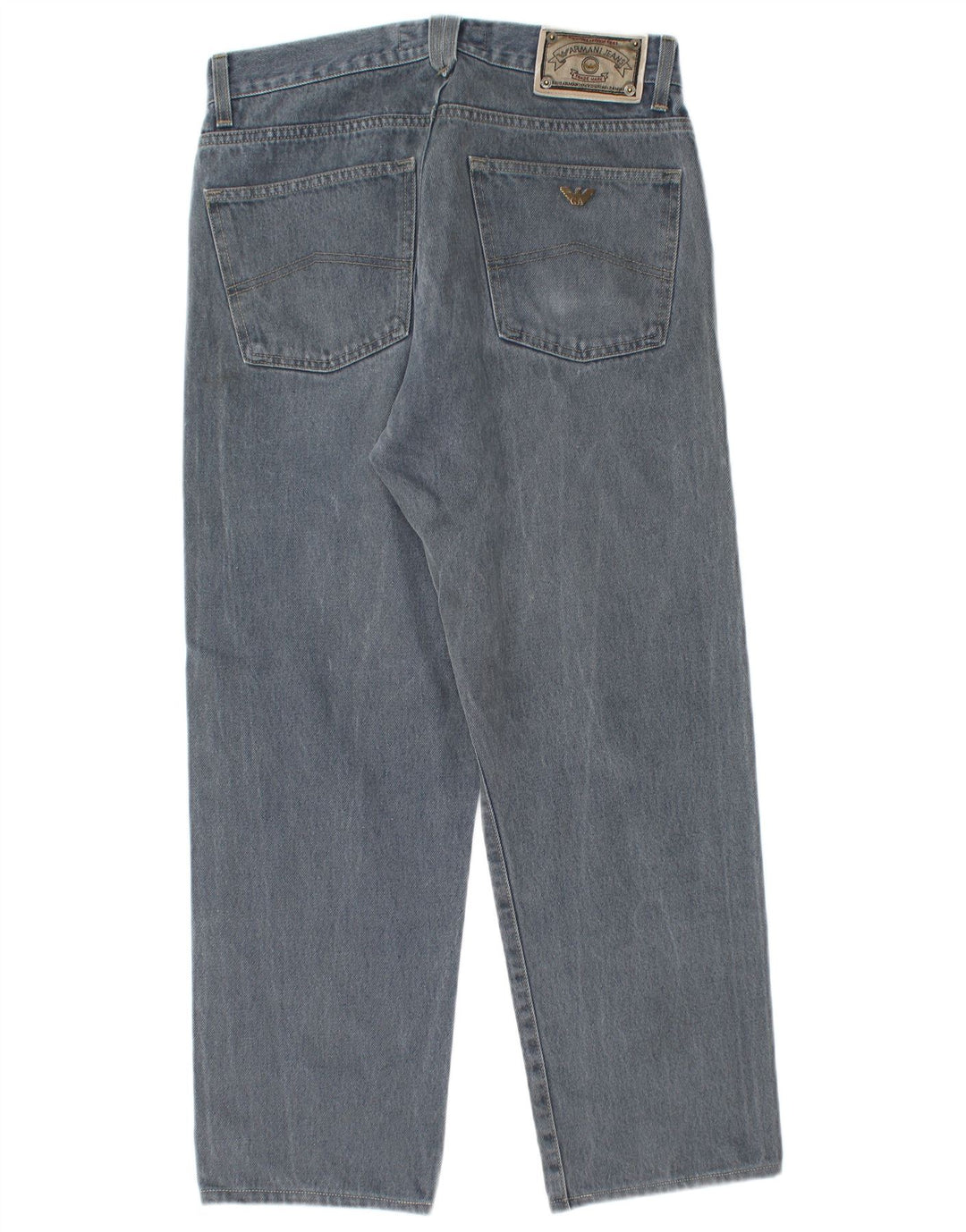Armani Mens Straight Jeans W33 L27 Blue Cotton