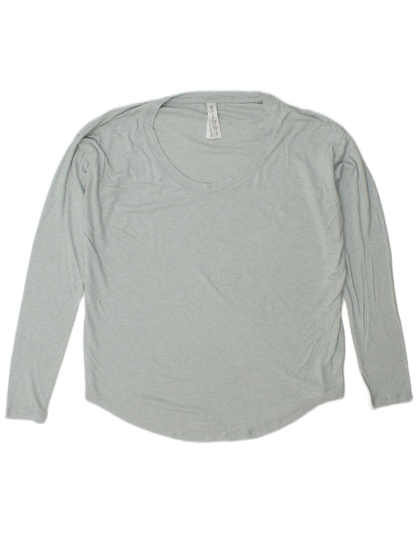 ATHLETA Womens Oversized Top Long Sleeve UK 10 Small Blue Modal