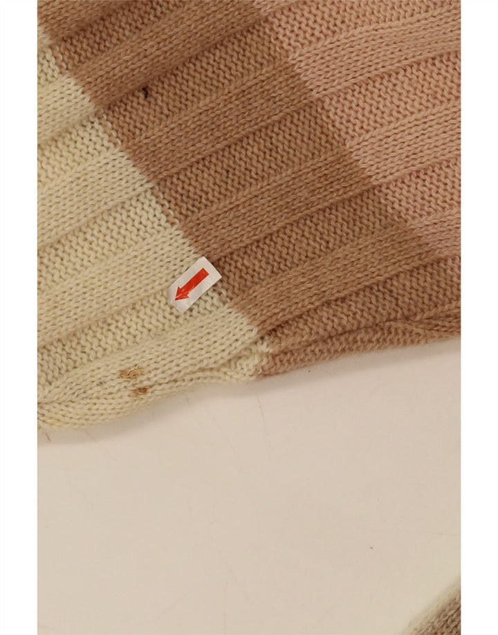 Stefanel Mens Boat Neck Jumper Sweater 2XL Multicoloured Geometric