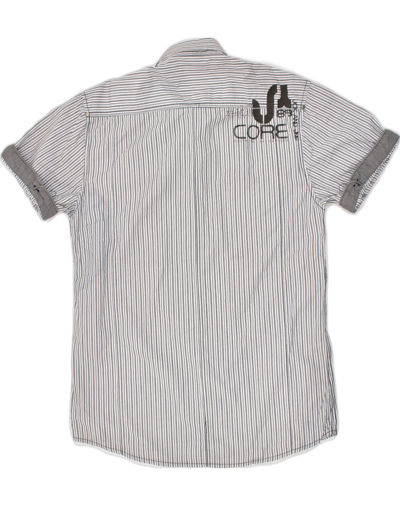 JACK & JONES Mens Graphic Short Sleeve Shirt Medium Grey Striped Cotton | Vintage Jack & Jones | Thrift | Second-Hand Jack & Jones | Used Clothing | Messina Hembry 