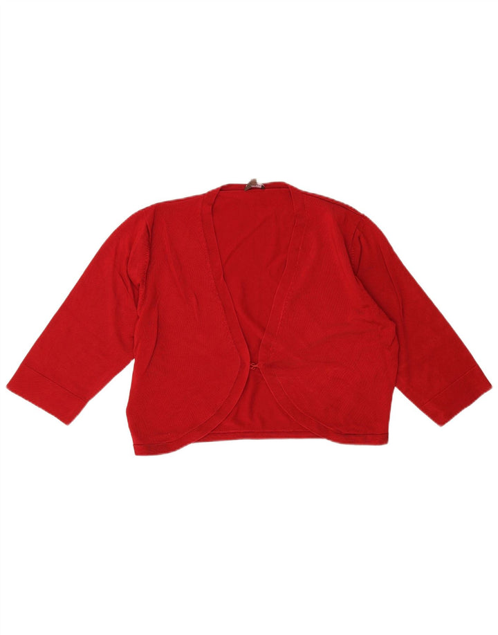 Phase Eight Womens 3/4 Sleeve Crop Cardigan Sweater UK 14 Medium Red