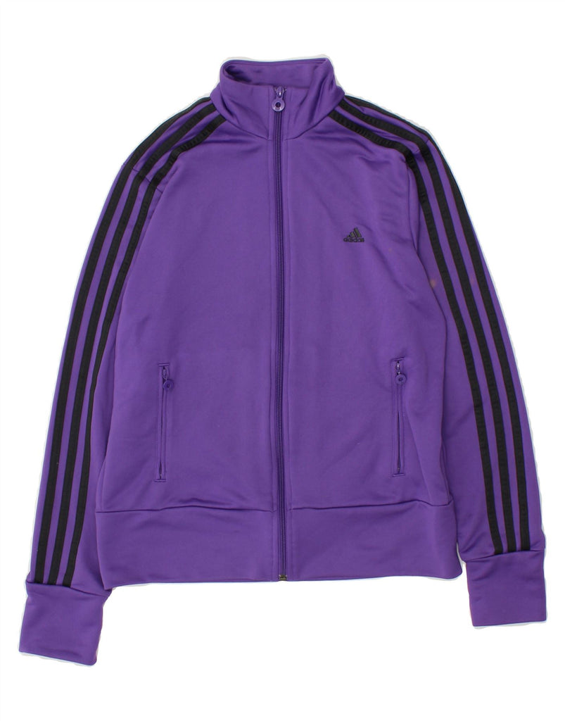 ADIDAS Womens Tracksuit Top Jacket UK 16 Large Purple Polyester | Vintage Adidas | Thrift | Second-Hand Adidas | Used Clothing | Messina Hembry 