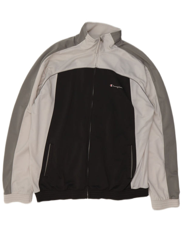 Champion Mens Tracksuit Top Jacket 2XL Black Colourblock Polyester