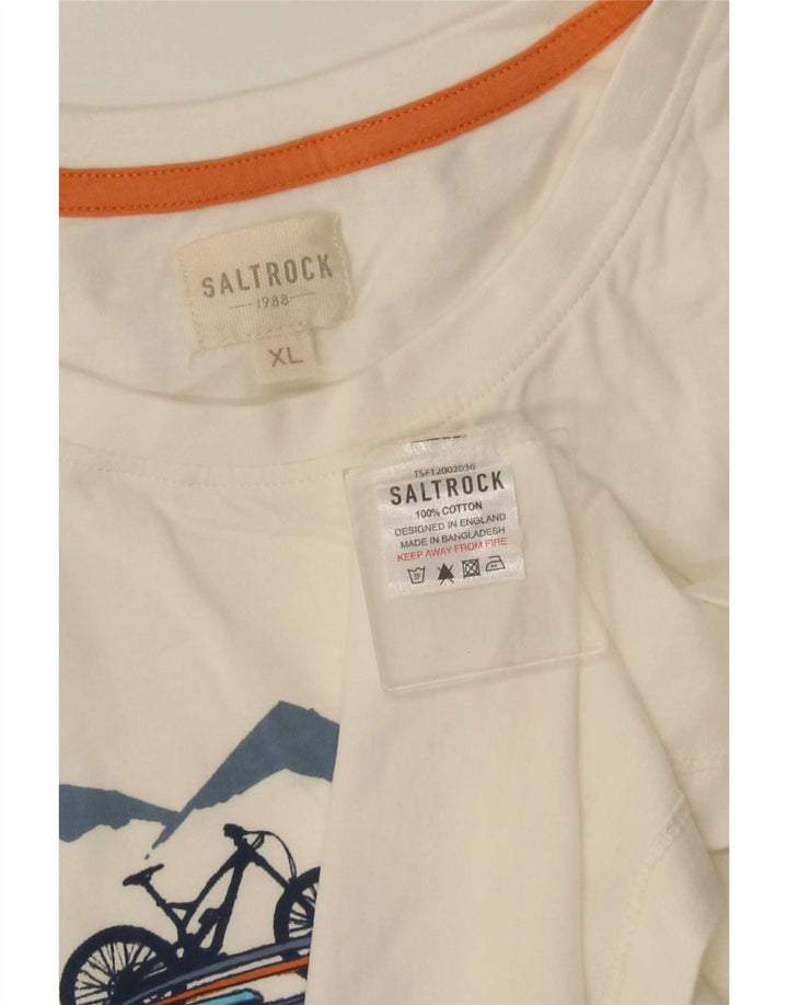 Saltrock Mens Graphic T-Shirt Top XL White Cotton
