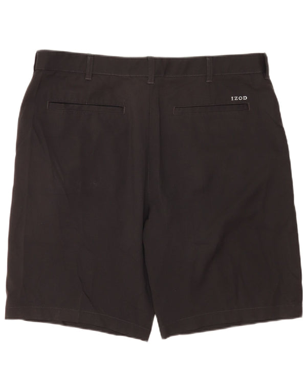 Izod Mens Chino Shorts W36 Large Black Polyester