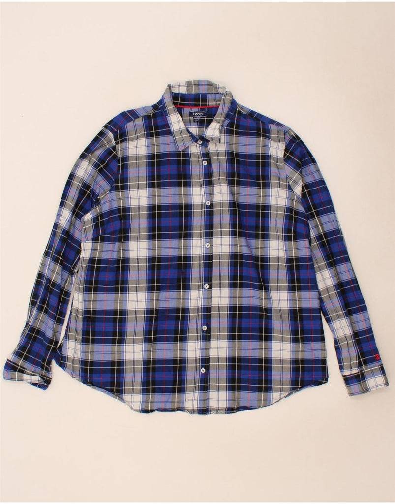 IZOD Womens Shirt UK 20 2XL Navy Blue Check Cotton Vintage Izod and Second-Hand Izod from Messina Hembry 