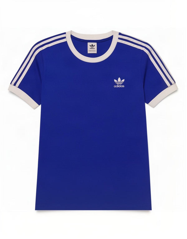 Adidas Womens T-Shirt Top UK 10 Small Blue Cotton