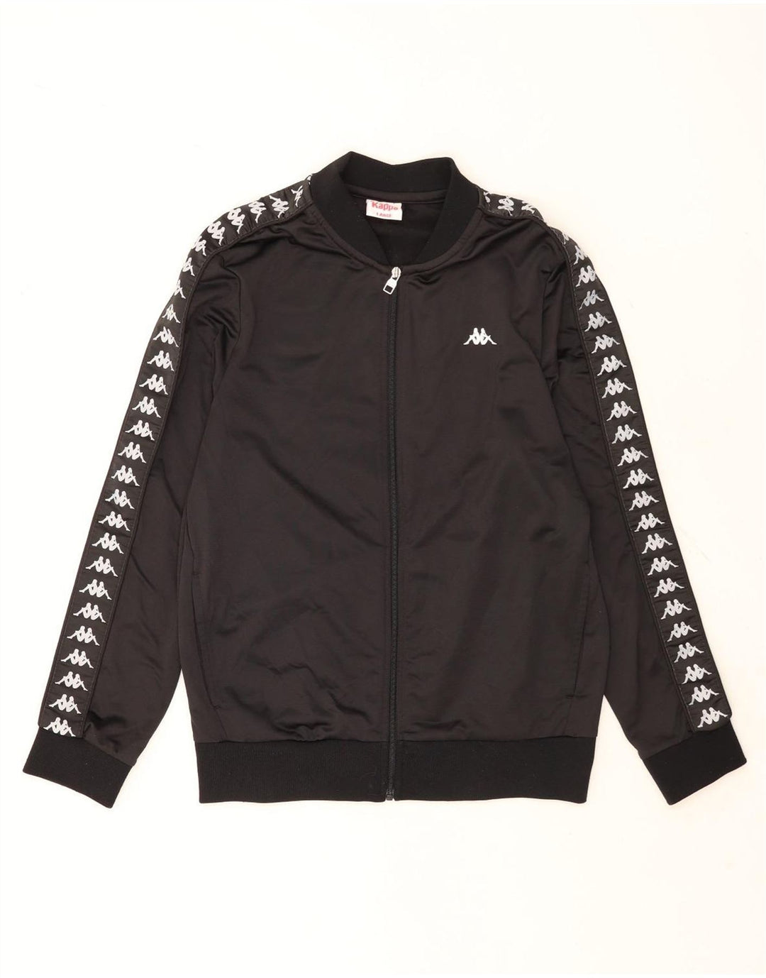 Kappa Mens Graphic Tracksuit Top Jacket Large Black Polyester