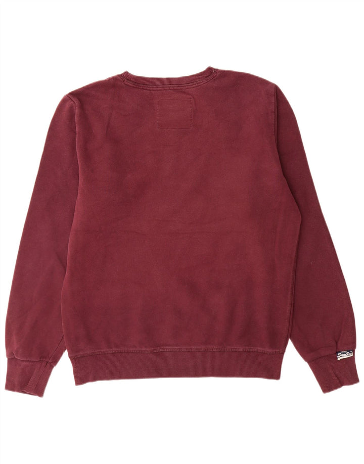 Superdry Mens Graphic Sweatshirt Jumper Large Maroon Cotton