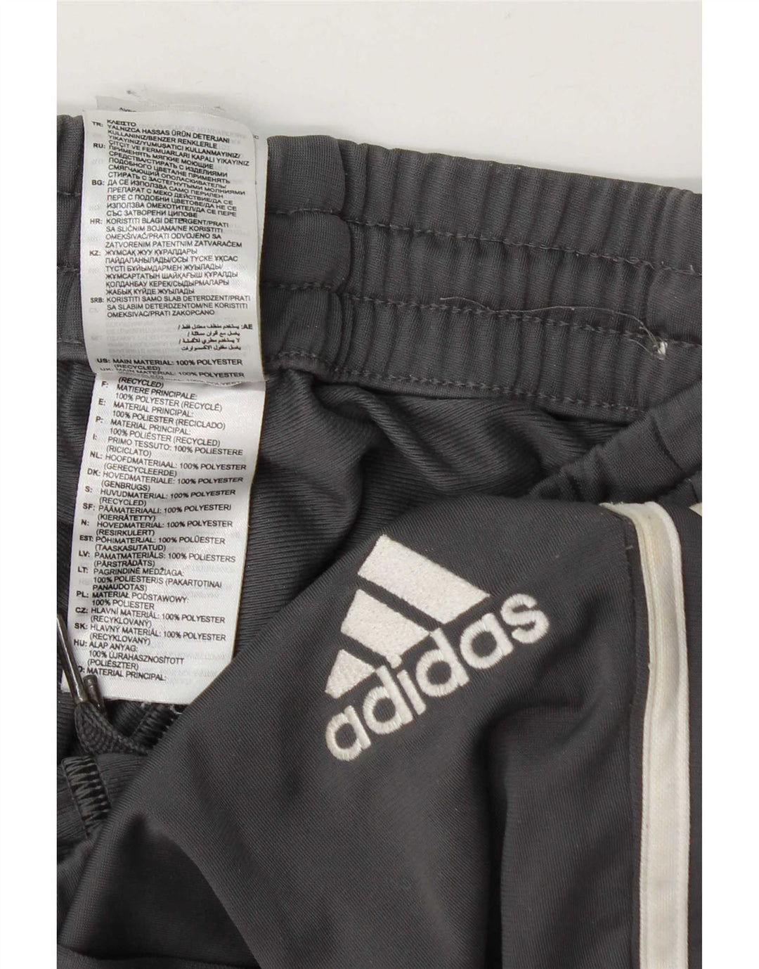Adidas Mens Tracksuit Trousers Joggers Medium Grey Polyester