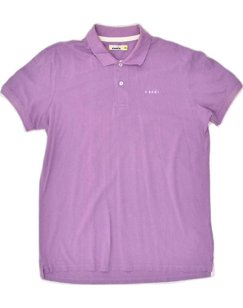 DIADORA Mens Polo Shirt 2XL Purple Cotton | Vintage Diadora | Thrift | Second-Hand Diadora | Used Clothing | Messina Hembry 