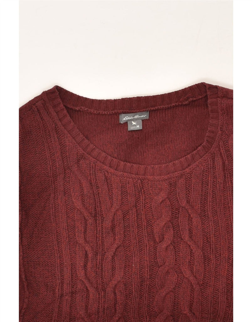 EDDIE BAUER Womens Boat Neck Jumper Sweater UK 12 Medium Maroon Cotton | Vintage Eddie Bauer | Thrift | Second-Hand Eddie Bauer | Used Clothing | Messina Hembry 