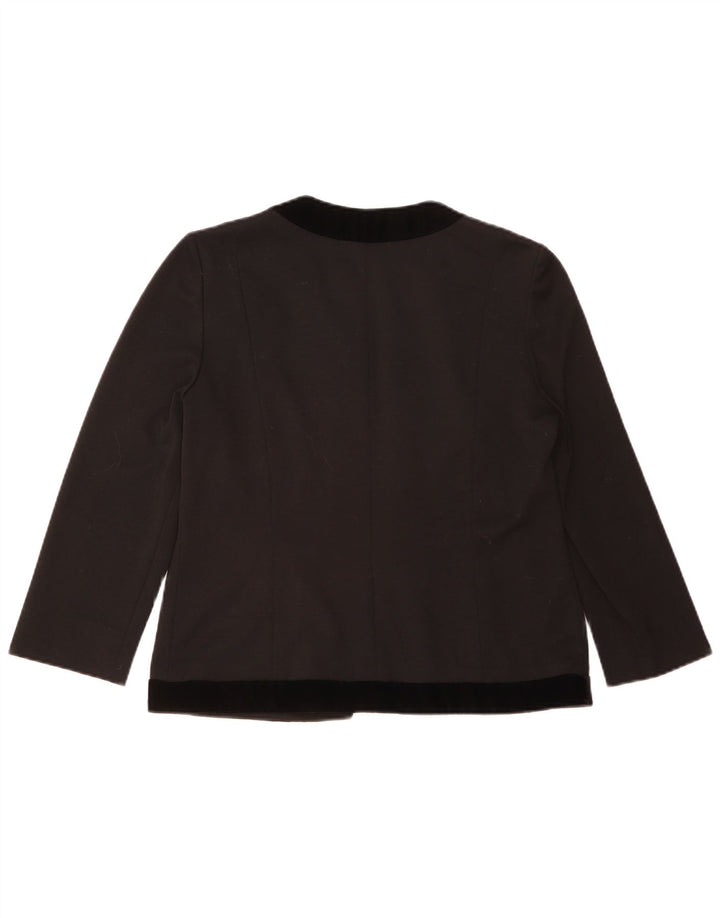 Luisa Spagnoli Womens 3/4 Sleeve Cardigan Top IT 46 Large Black