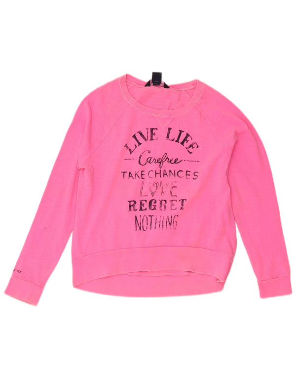 Ralph Lauren Girls Graphic Sweatshirt Jumper 13-14 Years Large Pink Cotton