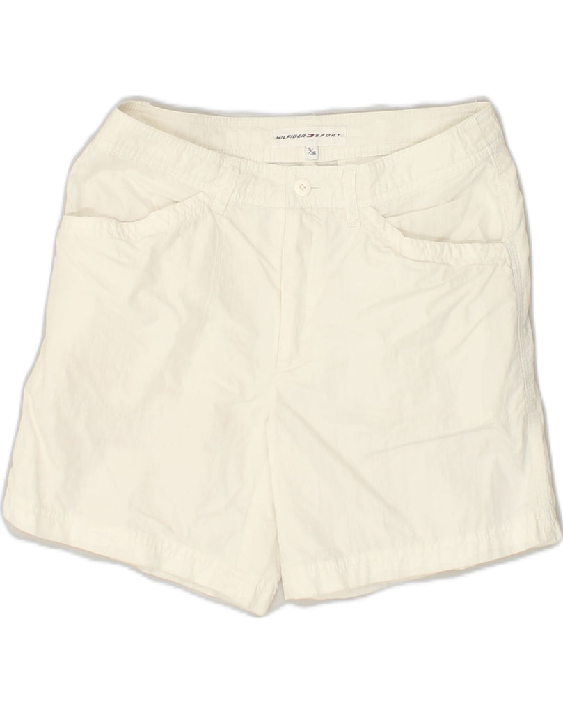 TOMMY HILFIGER Womens Sport Shorts EU 36 Small White Cotton | Vintage Tommy Hilfiger | Thrift | Second-Hand Tommy Hilfiger | Used Clothing | Messina Hembry 