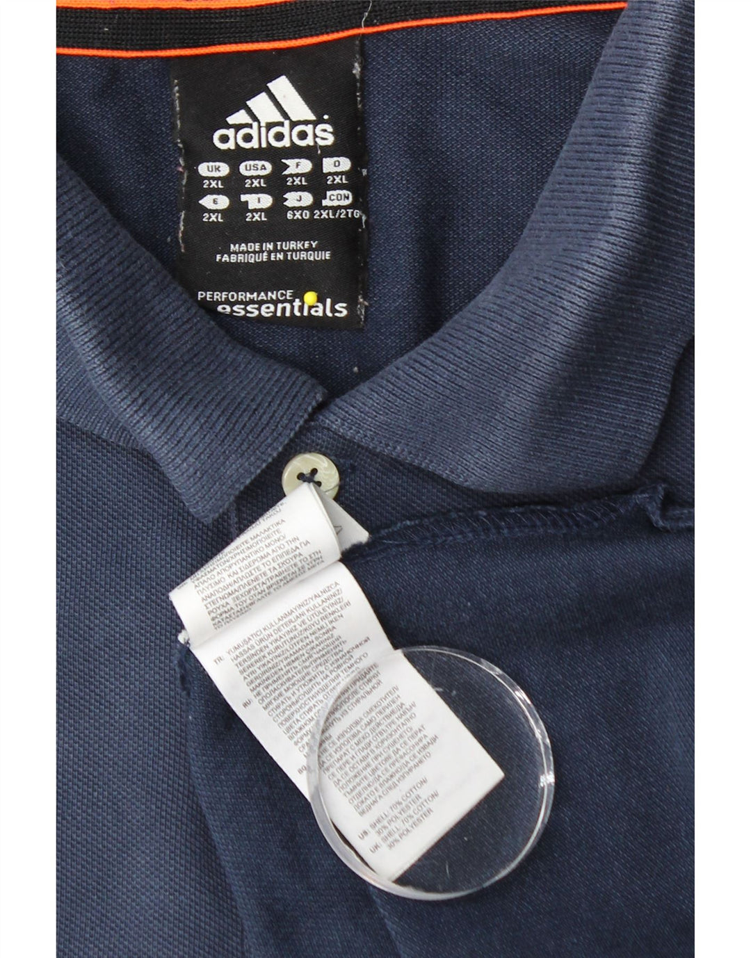 ADIDAS Mens Climalite Polo Shirt 2XL Navy Blue Cotton