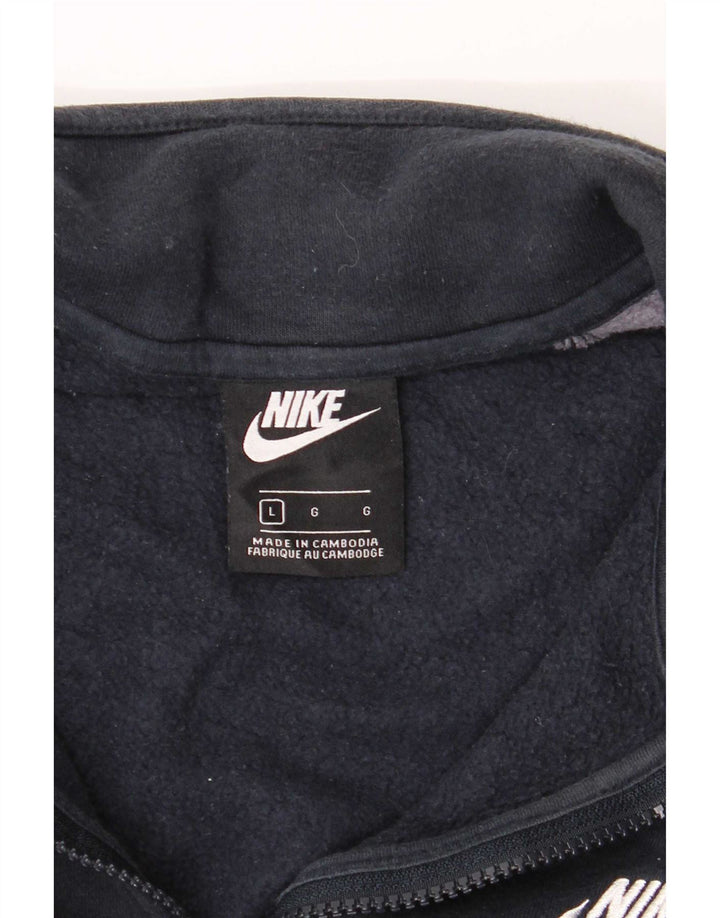 Nike Mens Tracksuit Top Jacket Large Navy Blue Colourblock Cotton