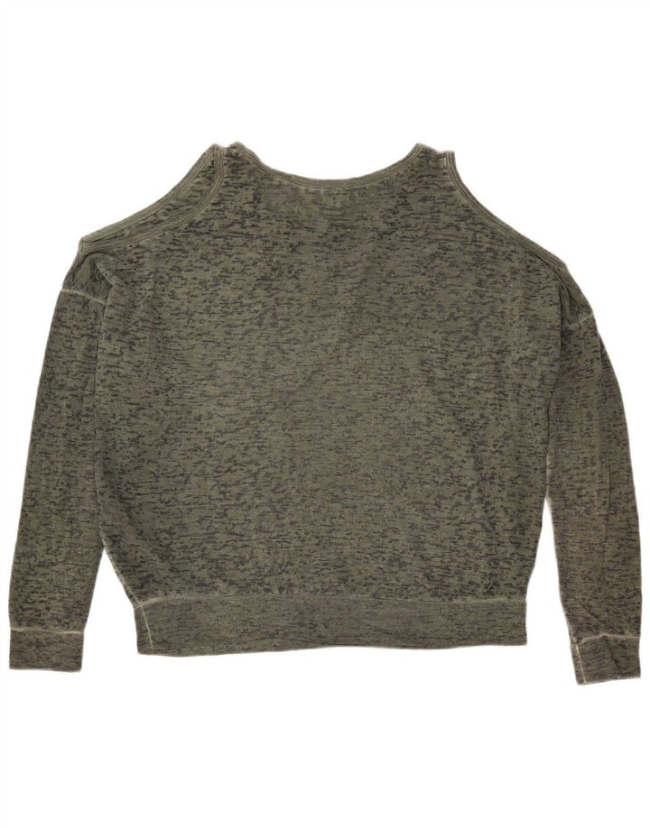 ZARA Womens Oversized Top Long Sleeve UK 14 Medium Khaki Flecked