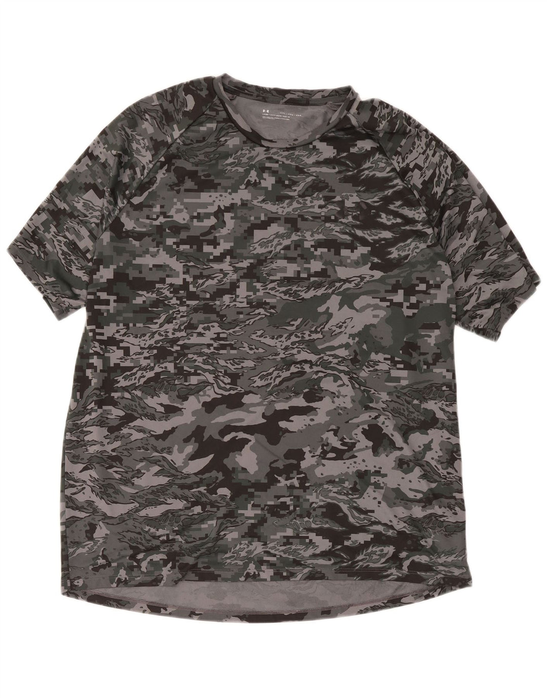 Under Armour Mens T-Shirt Top 2XL Grey Camouflage Polyester